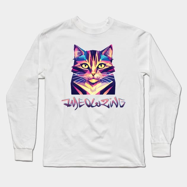 Ameowzing Cosmic Alien Cat Pun Long Sleeve T-Shirt by ulunkz